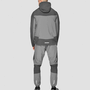 Ensemble de survêtement coupe-vent deux pièces sur mesure pour homme avec fermeture éclair, réfléchissant, 100 % nylon, vente en gros - Product Image 5