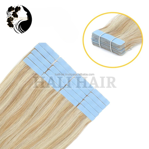 100% Aligné Cuticule Remy Vietnamien Tape-In Extensions de Cheveux Super Double Dessiné Invisible Teint Couleur Naturel Humain Simple Dessiné - Product Image 3