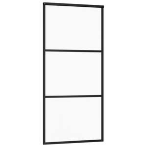 ประตูบานเลื่อนกระจก ESG สีดำ ขนาด 35.4"x80.7" พร้อมกรอบอลูมิเนียม - Product Image 3