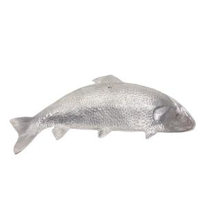 Plateau à poisson vintage en aluminium moulé argenté Plateau de service artisanal en métal pour table de cuisine Décoration intérieure Vaisselle élégante - Product Image 3