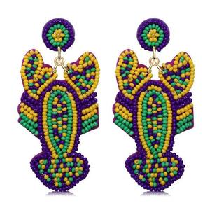 Boucles d'oreilles pendantes artisanales brodées de perles pour femmes, bijoux fantaisie personnalisés, très tendance pour filles - Product Image 4