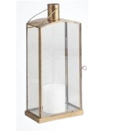 Meilleure vente en gros d'usine : Lanterne en métal et verre avec finition dorée, style moderne, taille moyenne, pour mariage et jardin domestique - Product Image 3