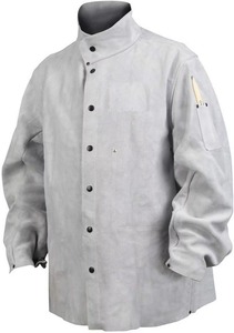 Vêtements de sécurité en cuir de vache, vestes de soudage ignifuges, vestes de protection pour les travailleurs industriels, vêtements de travail sécuritaires - Product Image 3