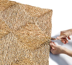 Tapis de sol écologique en jonc de mer tissé à la main, motif géométrique, pour salon, chambre, entrée, décoration de maison de style campagnard - Product Image 2