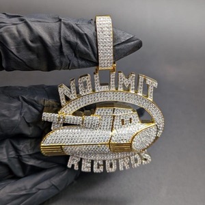 Colgante No Limit Records con Cristales de Imitación, Amuleto Hip Hop, Joyería para Hombre, Regalo - Product Image 4