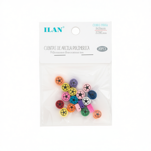 Perline in Argilla Polimerica Ilan 5x9mm Design a Pallone da Calcio per Abbigliamento - Product Image 1