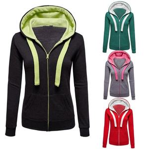 Venta al por mayor directa de fábrica: Sudadera casual de invierno transpirable para mujer, cuello redondo básico, con cremallera, color liso, manga larga, oversize - Product Image 1