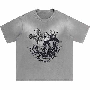 เสื้อยืดคอกลมแขนสั้นผ้าคอตตอนหนาน้ำหนักมากสำหรับผู้ชาย เสื้อยืดออกกำลังกายวิ่งจ๊อกกิ้งแบบสั่งทำพิเศษสำหรับผู้ชาย - Product Image 1