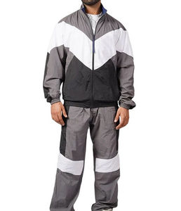Conjunto de Chaqueta y Pantalón Deportivo Cortavientos con Cierre y Diseño de Bloques de Color, Transpirable, Reflectante, de Nailon para Hombre - Product Image 4