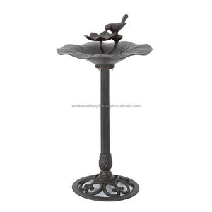 Baño para pájaros de metal resistente para jardín exterior, cuenco decorativo con pedestal fuerte, resistente al óxido, a la intemperie y de larga duración. - Product Image 4