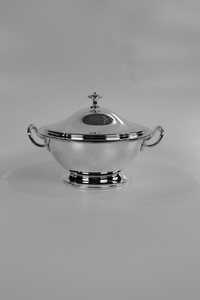Oval Soup Bowl Silver Tureen Brass <b>Food</b> <b>Server</b> Handmade - Product Image 1