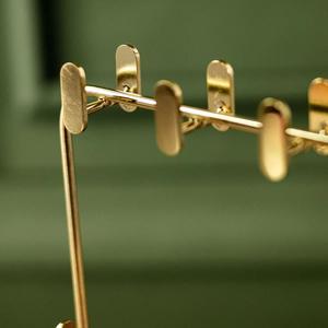 Soporte organizador de joyas con clips de doble nivel y bandeja de almacenamiento, diseño que ahorra espacio, exhibición de fácil acceso para pendientes, aros y colgantes - Product Image 2