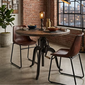 โต๊ะครั๊กอินดัสเทรียลพร้อมท็อปรีไซเคิลสำหรับโต๊ะอาหาร - Product Image 1