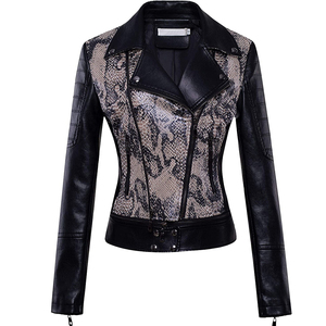 Veste d'hiver pour femme en cuir véritable rouge, coupe slim, col rabattu, fermeture éclair, longueur normale, couleur unie - Product Image 5