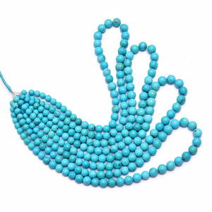 AAA+ Turquoise 5mm-7mm Smooth Round Beads Natural Genuine Arizona Turquoise High Quality Gemstone Loose Beads For Jewelry Making - Product Image 4