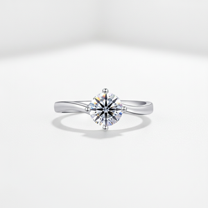Bague solitaire en diamant cultivé en laboratoire Celeste Halo avec des designs Eterna Bloom et Lumire Grace, argent, pour femme, fiançailles - Product Image 3