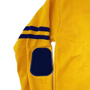 Cardigan en tricot de coton personnalisé avec logo, bleu marine et or, pour femmes, style grec, idéal pour les sororités Sigma Rho - Product Image 5