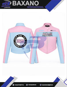 Chaqueta de cuero PU de la hermandad Jack And Jill Of America, de alta calidad, corte ajustado, estilo racing, personalizable con cualquier logotipo. - Product Image 6