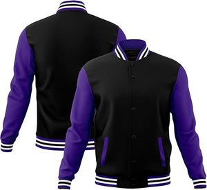 High Quality Men's Varsity Jackets Thin <b>Stand</b> Collar Light <b>Weight</b> Winter Wool Body Leather Sleeve Best Design Plain Fabric Front - Product Image 3