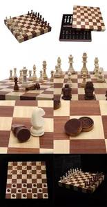 Jeu d'échecs artisanal en bois massif poli, écologique, avec plateau durable et design artistique antique - Prix - Product Image 5