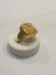 Bague en laiton pour homme plaquée or 18 carats, bijou de mode vintage décontracté, cadeau de mariage ou de fête, produit artisanal en gros - Product Image 1