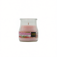 Bougie parfumée élégante Lumor à l'aromathérapie, cire de paraffine, crème de fraise, 100 ml, pot en verre, décoration d'intérieur, fabriquée à la machine, 1 mèche