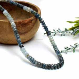 Multi aguamarina suave Rondelle forma 16 pulgadas hebra cuentas de piedras preciosas aguamarina Natural piedras preciosas sueltas Uso de joyería - Product Image 3