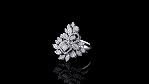 Anillo de Diamantes Cultivados en Laboratorio de Oro de 14K con Diseño Floral Ilusorio para Mujer, Anillo de Lujo con Certificado IGI, Regalo de Rodio, Anillo de Compromiso o Boda - Product Image 2