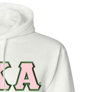 Sudadera con Capucha AKA con Letras Griegas, Sudadera de Felpa Premium, Ropa Personalizada para Hermandades, Sudadera con Capucha para Mujer, Ropa Casual Blanca - Product Image 3