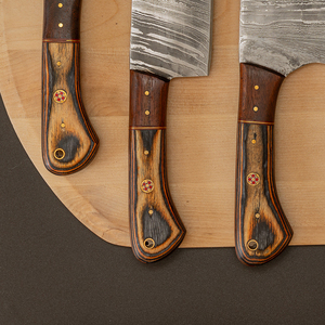 Chef <b>Knife</b> <b>Set</b> Hand Forged <b>Sharp</b> Pattern Blades Durable Ergonomic Handles Professional Cooking Damascus Steel Handmade Kitchen - Product Image 4