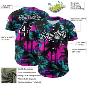 High Quality Breathable Urban Street <b>Graffiti</b> Graphic Polyester Mesh Fabric Button Teamwear Sublimation Club League Baseball - Product Image 5