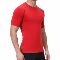 Kaos Gym Rajut Pria Sporty Custom Sablon Sutra, Lembut, Elastis, Bernapas, Cepat Kering, Bahan Polyester Berkualitas Tinggi untuk Olahraga