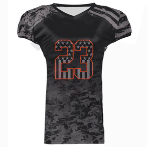 Ensemble de maillot et pantalon de football américain personnalisé par sublimation, bleu marine et or, numéro 23, pour homme adulte, respirant, en polyester - Product Image 5