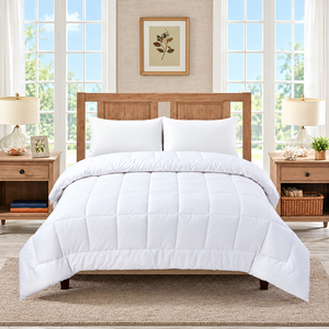 <b>Cream</b> Comforter <b>Set</b> 100% Cotton T-150 All-Season Breathable Home Use - Product Image 4