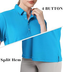 Camisa Polo Casual de Otoño para Mujer, Corte Ajustado, 4 Botones, Manga Larga, 220 GSM, Algodón/Poliéster Jersey, OEM, Azul - Product Image 3