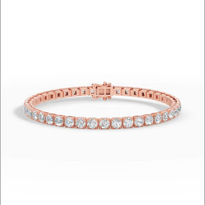 Proveedor de Pulseras de Joyería Fina OEM, Pulsera de Diamantes Cultivados en Laboratorio con Corte Redondo, Plata de Ley 925, Chapado en Oro Rosa, Venta al Por Mayor - Product Image 5