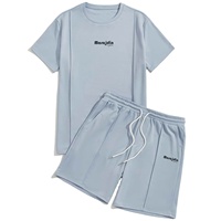 Conjuntos Deportivos de Verano para Hombre 2026, Personalizados al por Mayor, Casuales, Ecológicos, de Dos Piezas, Camiseta y Pantalones Cortos de Algodón