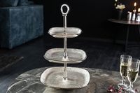 Support à gâteau décoratif à 3 étages, plateau à gâteau en métal poli brillant, centre de table de mariage de luxe, support à gâteau en métal à trois étages