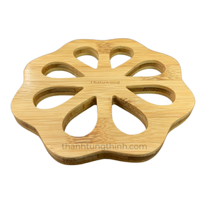Wooden <b>Pot</b> Holder Trivet High Heat Resistant Eco-Friendly <b>Kitchen</b> <b>Utensil</b> Anti-Slip Made in Vietnam - Product Image 4