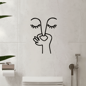 Adesivo da Parete Minimalista per WC, Design Impermeabile, Arte Divertente per il Bagno, Servizio di Ritiro Disponibile - Product Image 2