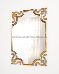 Miroir mural carré classique plaqué or abordable pour salle de bain, design élégant en métal pour restaurant - Product Image 1