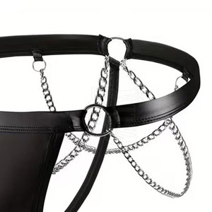 Personnalisez votre propre design : Jockstrap ajustable en cuir véritable de qualité supérieure, mi-hauteur, à séchage rapide et imperméable, élégant et tendance pour hommes - Product Image 6