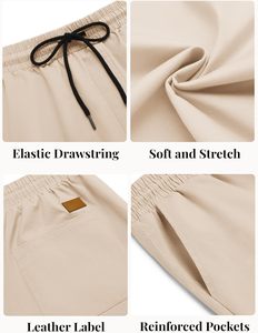 Short léger et respirant en coton pour homme, taille élastique, décontracté, pour la plage, le sport, la course à pied et le quotidien – Vêtement de mode - Product Image 4
