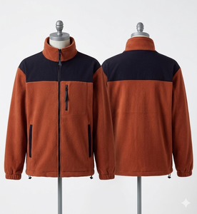 เสื้อแจ็คเก็ตทำงานผ้าฟลีซโพลาร์พรีเมียม 320 GSM สีดำสนิท แต่งแผงสีตัดกัน ปักลายตามสั่ง ซิปหน้า เสื้อนิรภัยสำหรับฤดูหนาว เดินป่า แคมป์ปิ้ง - Product Image 1