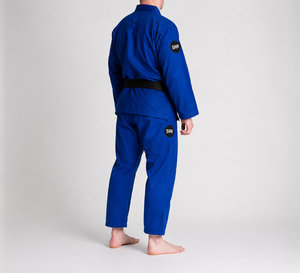 Kimono de Jiu Jitsu Brasileño Azul Personalizado, 450 GSM, Tejido Perlado, Uniforme de BJJ con Pantalones Ripstop para Entrenamiento y Competencia - Product Image 6