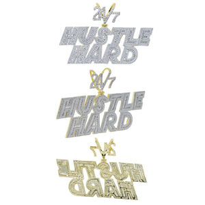 Collier de luxe Hip Hop unisexe, personnalisé avec nom et lettre, motif croix, serti de moissanite argentée de grande taille, plaqué or, passe le test du diamant - Product Image 2