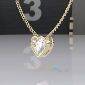 <b>Heart</b> Cut Moissanite Christian 14K Solid Gold Certified Luxury Pendant Necklace for Women - Product Image 3