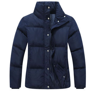 Blouson matelassé décontracté pour femme, col montant, coupe régulière, couleur unie, extérieur en polyester, coupe-vent, épais, pour l'hiver - Product Image 2