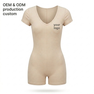 Women's V Neck pickleball performance playsuits Stretchy Built in shorts Stretch fabric Moisture management one piece activewear - Product Image 4