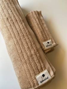 Ensemble cadeau de serviettes en coton biologique pour le visage et le bain, doux, absorbant, respectueux de la peau, cadeau de naissance pour elle, duo naturel non teint pour la maison et le spa - Product Image 2